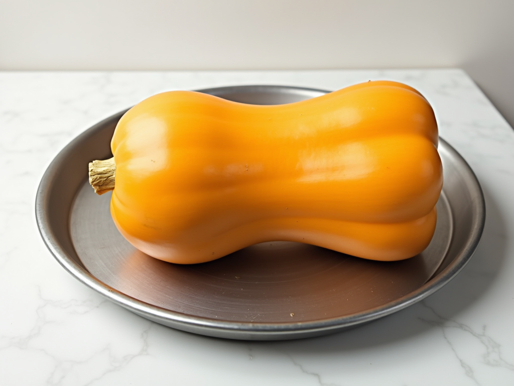 Fresh whole and sliced butternut squash